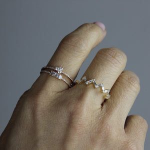 Five Baguette Diamond Ring White Gold