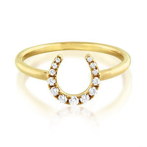 Diamond Horseshoe Ring Yellow Gold