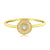 Pave Diamond Halo Ring Yellow Gold