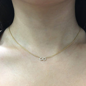 Mini Infinity Diamond Necklace Rose Gold