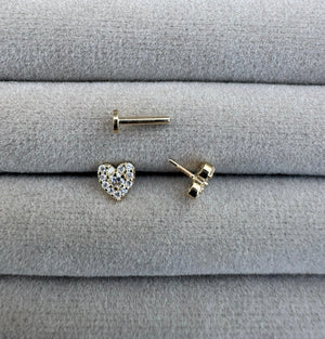 Mini Diamond Heart Earrings