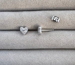 Mini Diamond Heart Earrings