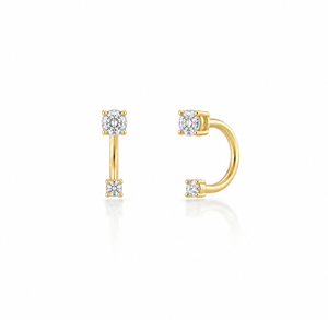 14K LAB GROWN DIAMOND U HOOP EARRINGS
