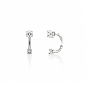 14K LAB GROWN DIAMOND U HOOP EARRINGS