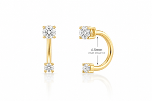 14K LAB GROWN DIAMOND U HOOP EARRINGS