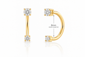 14K LAB GROWN DIAMOND U HOOP EARRINGS