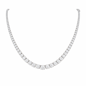 Four Prong Graduated Diamond Tennis Necklace