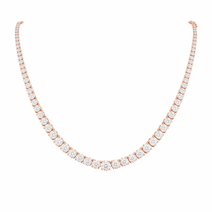 Four Prong Graduated Diamond Tennis Necklace