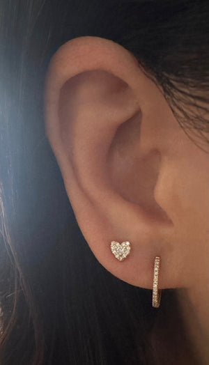 Mini Diamond Heart Earrings