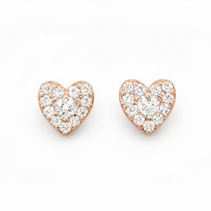 Mini Diamond Heart Earrings
