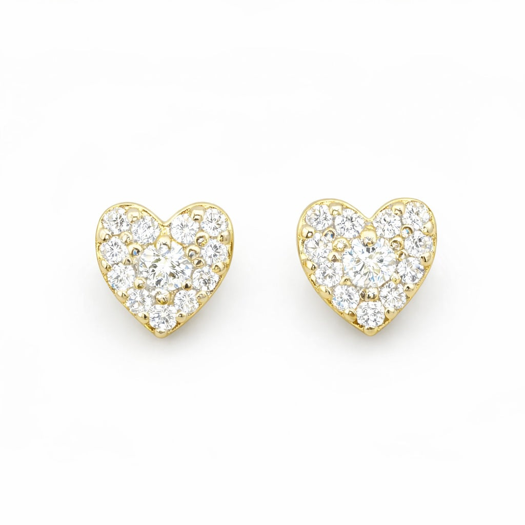 Mini Diamond Heart Earrings