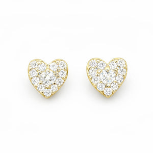Mini Diamond Heart Earrings