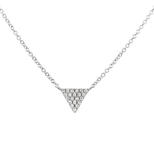 Small Diamond Triangle Necklace White Gold