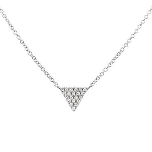 Small Diamond Triangle Necklace White Gold