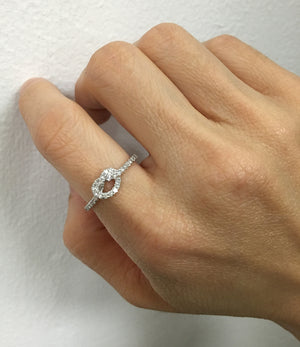 Diamond Love Knot Ring White Gold