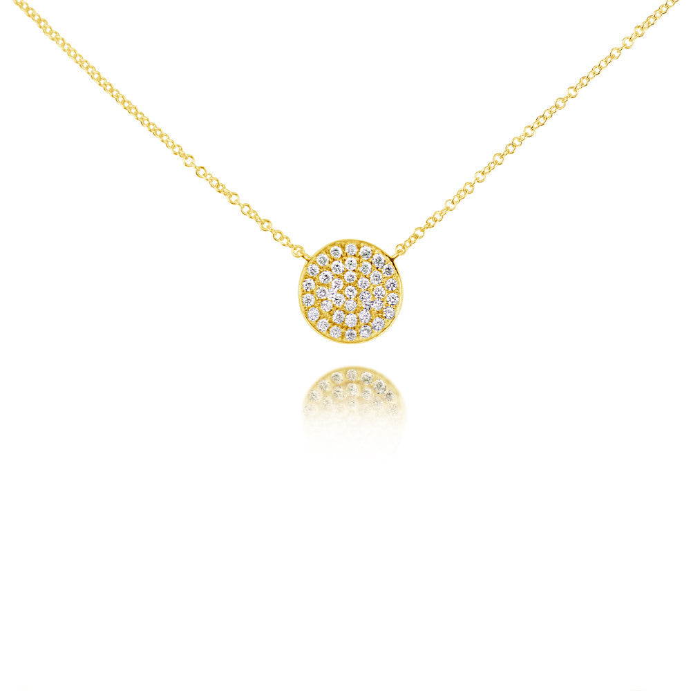 14kt Yellow Gold & Diamond Large Circle Clasp Necklace