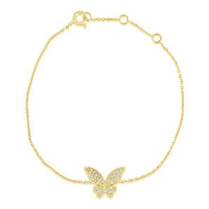 Diamond Butterfly Bracelet Yellow Gold