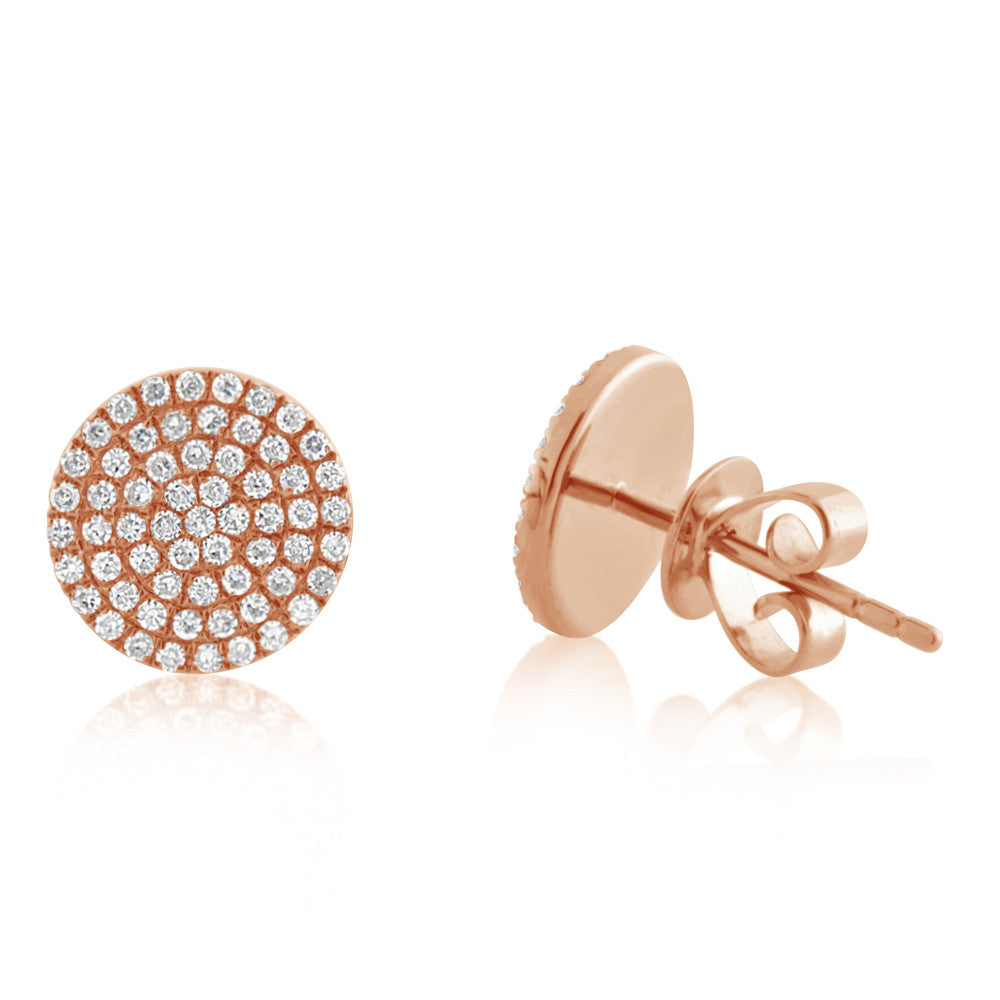 Diamond Disc Earrings Rose Gold