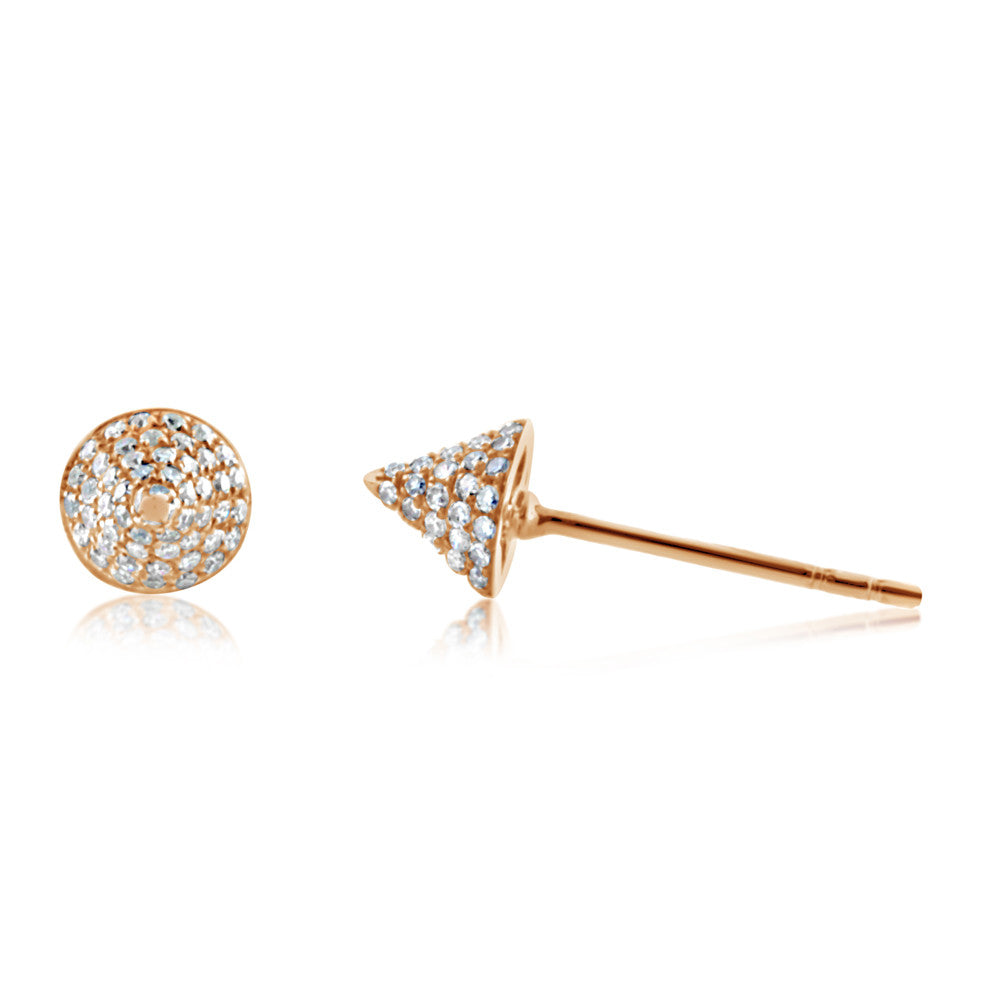 Diamond Spike Stud Earrings Rose Gold