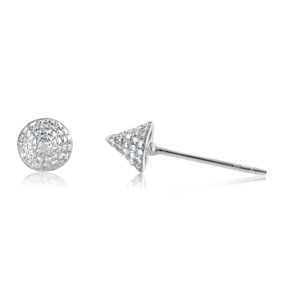 Diamond Spike Stud Earrings White Gold