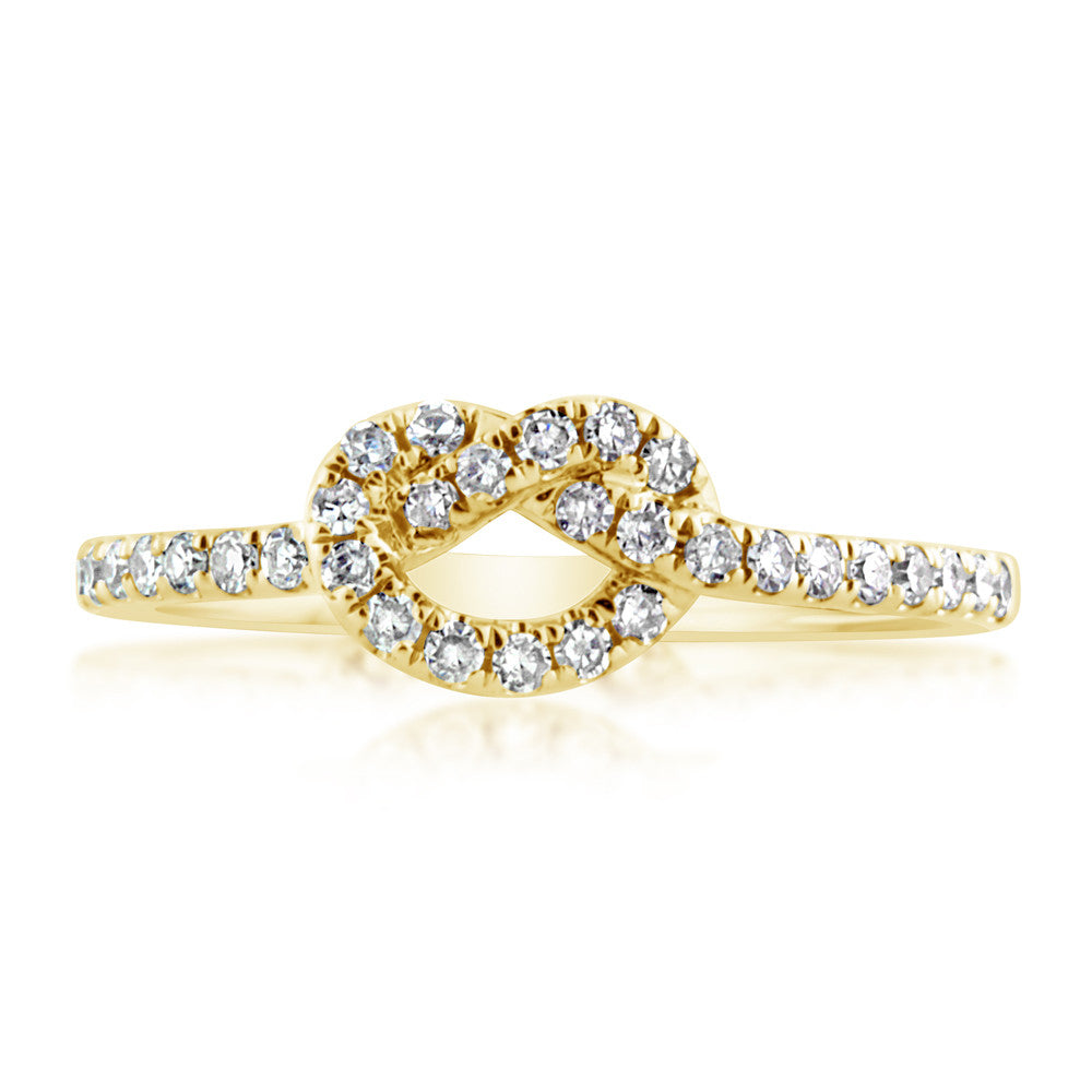 Diamond Love Knot Ring White Gold - J. LUU