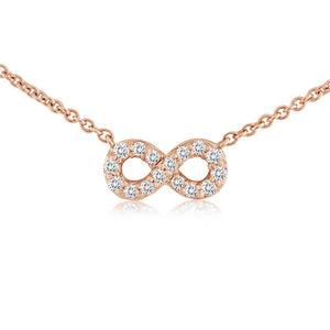 Mini Infinity Diamond Necklace Rose Gold