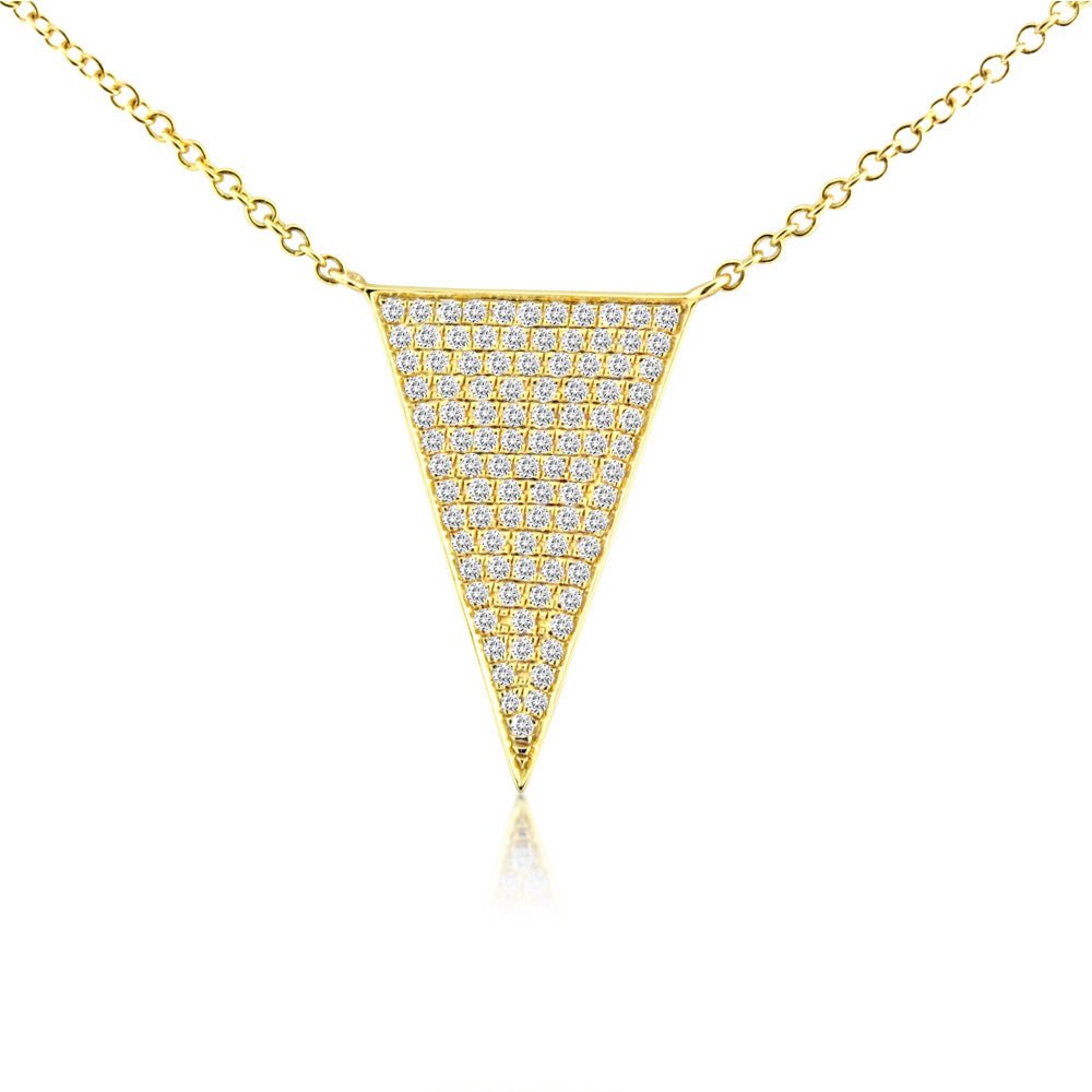 Diamond Triangle Necklace Yellow Gold
