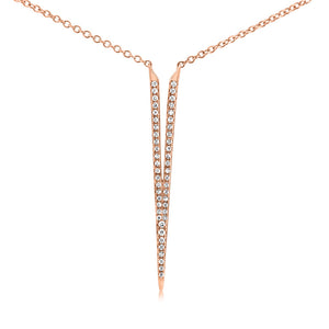 Diamond Dagger Necklace Rose Gold
