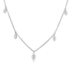 Marquise Diamond Necklace White Gold