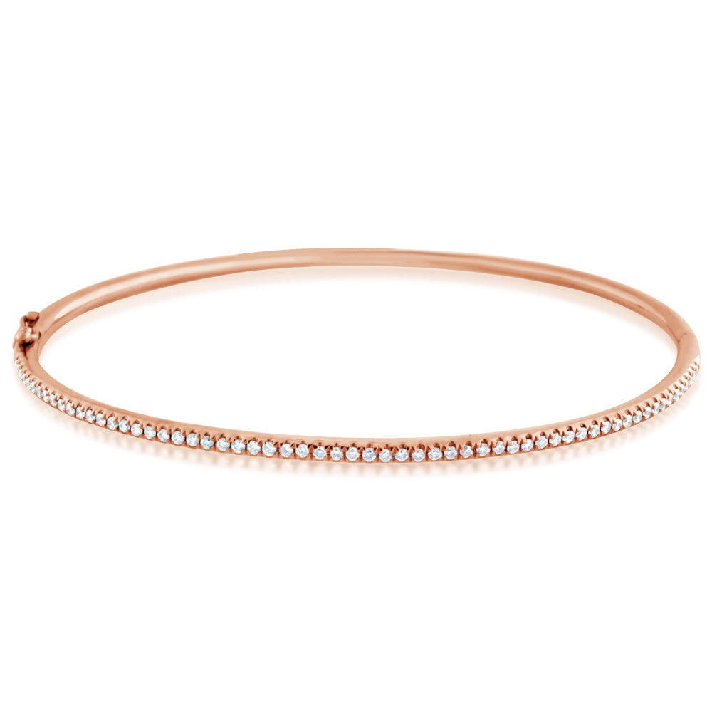 Thin Diamond Bangle Rose Gold