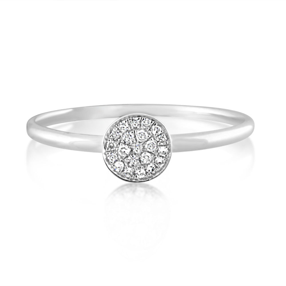 Diamond Disc Ring White Gold