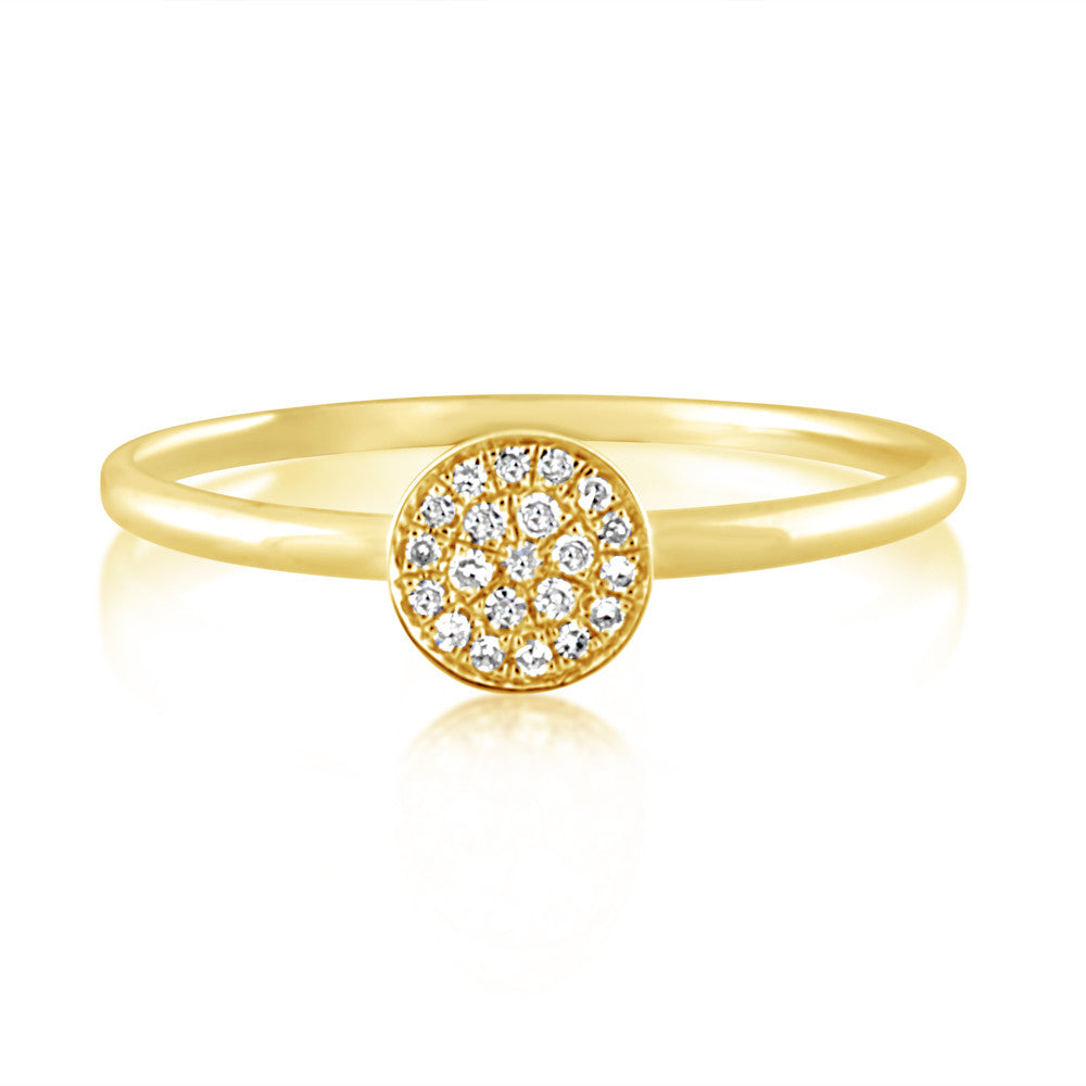 Diamond Disc Ring Yellow Gold