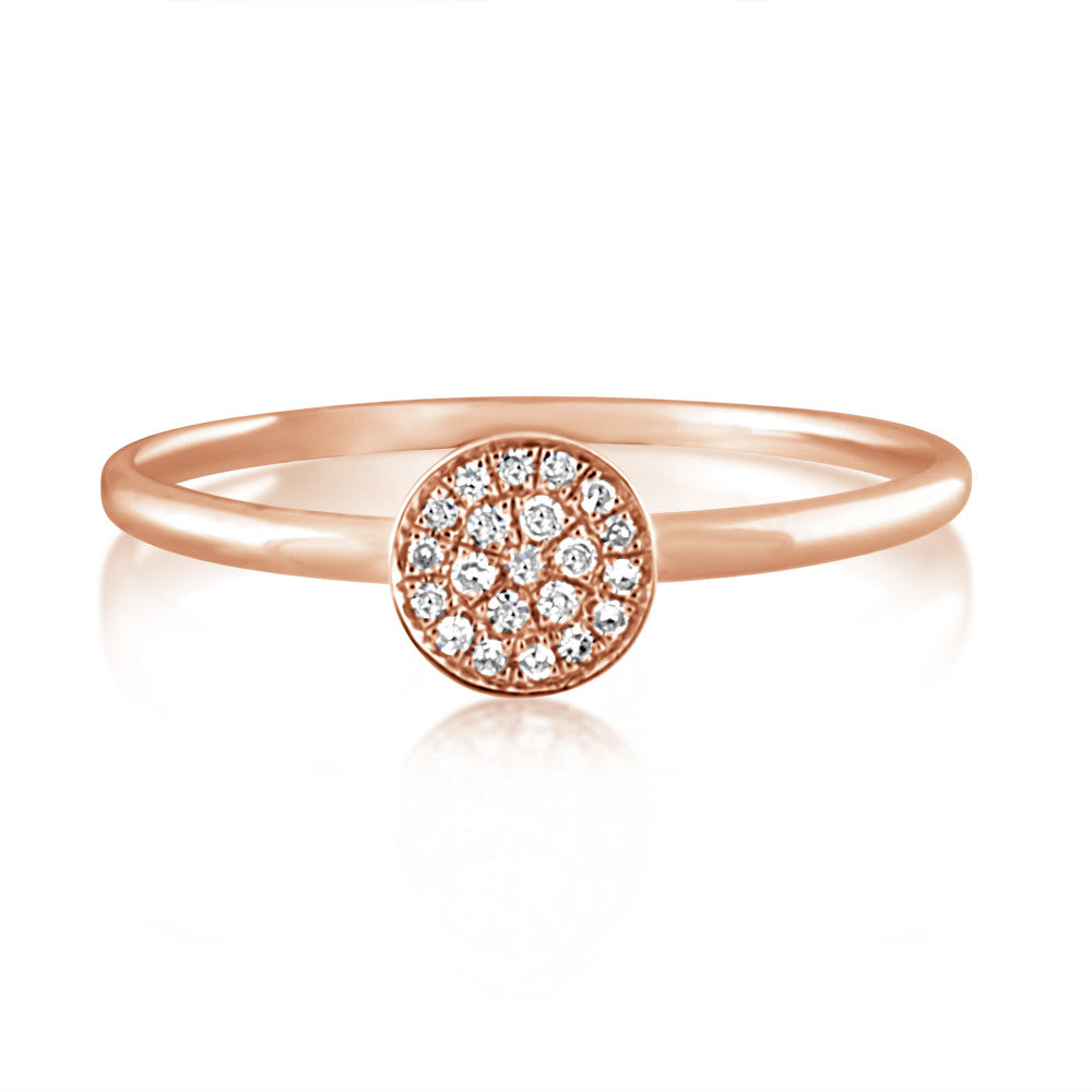 Diamond Disc Ring Rose Gold