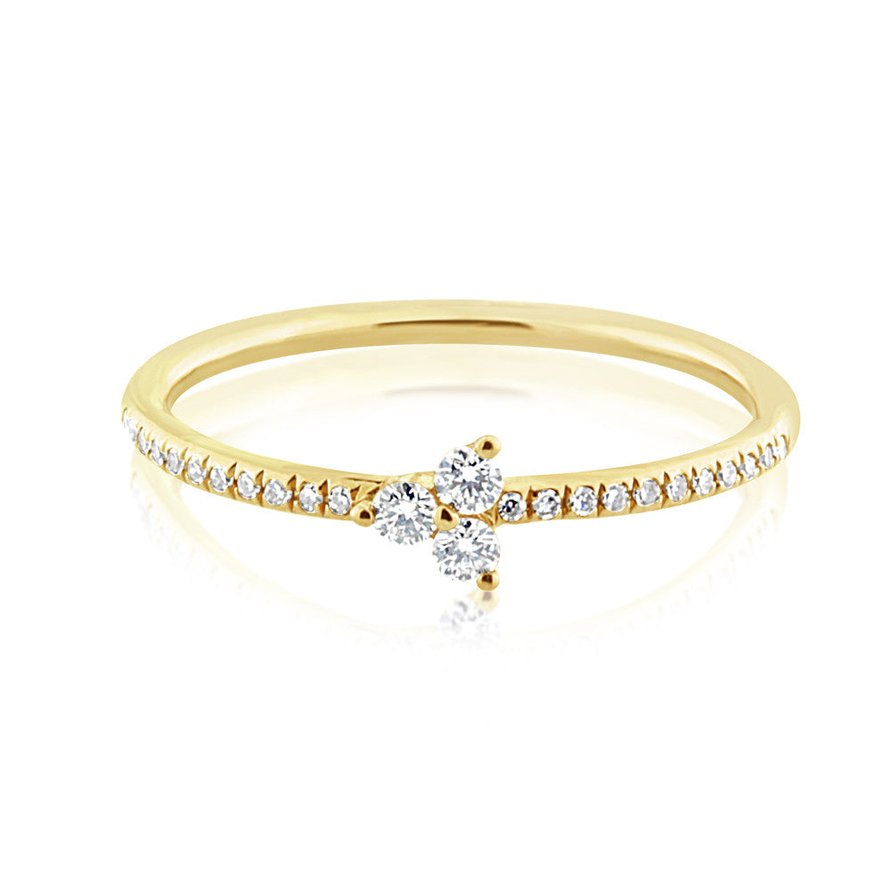 Diamond Trinity Ring Yellow Gold