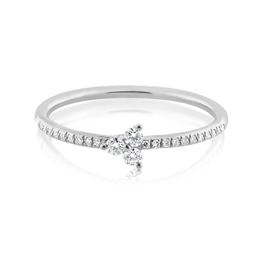Diamond Trinity Ring White Gold