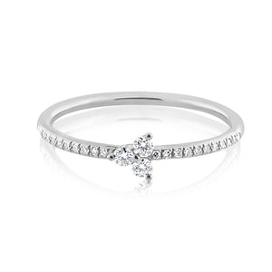 Diamond Trinity Ring White Gold