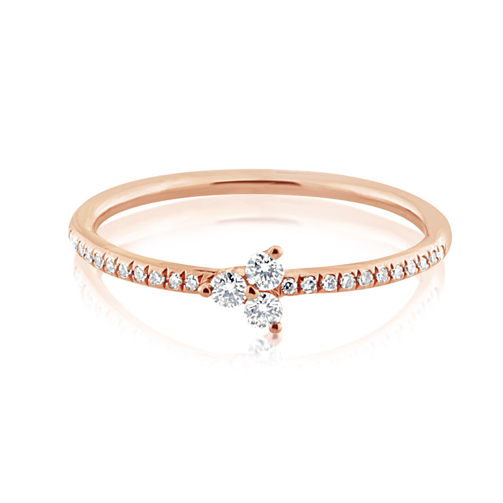 Diamond Trinity Ring Rose Gold