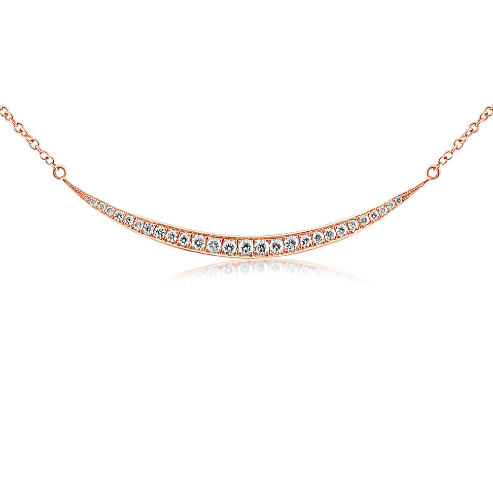Diamond Crescent Necklace Rose Gold