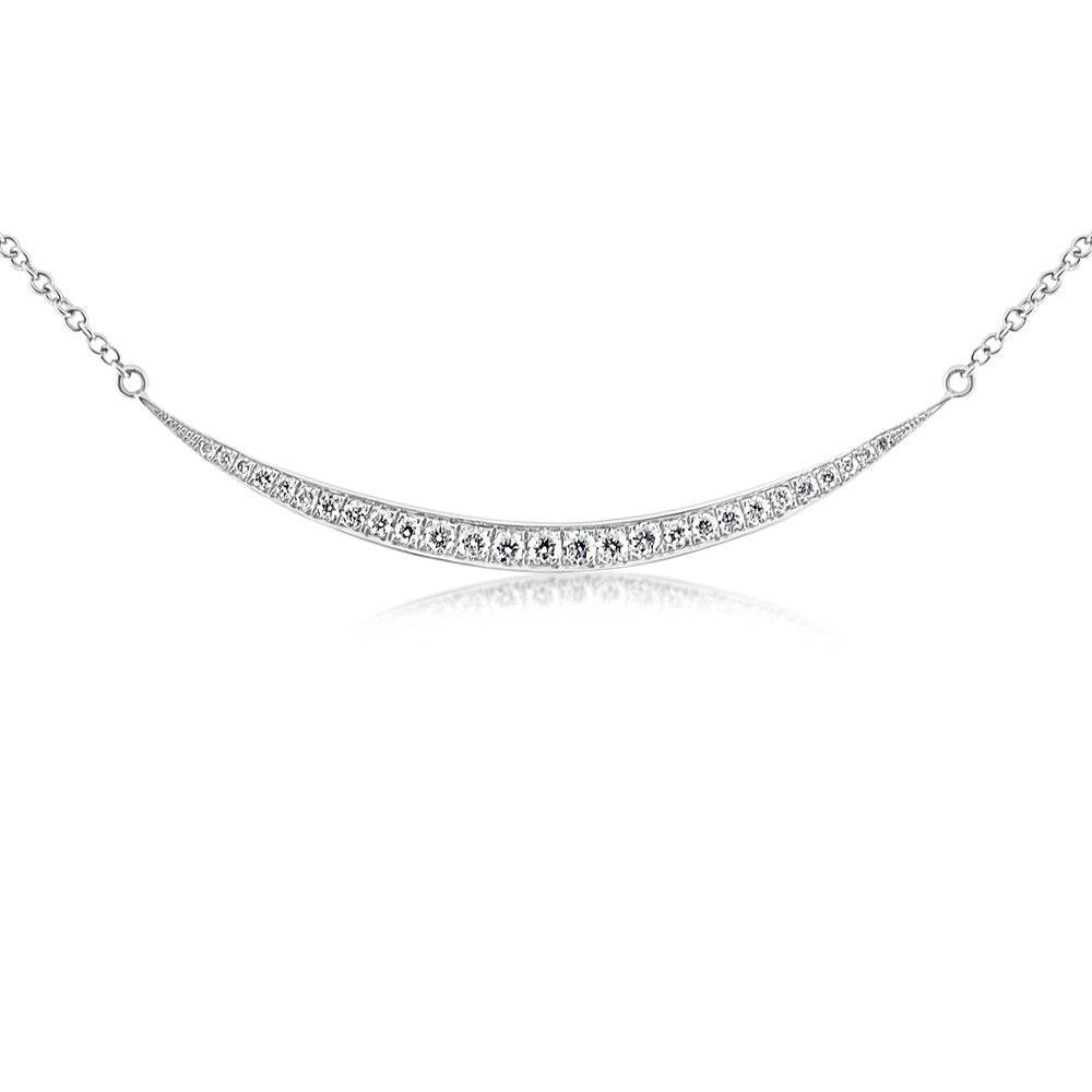 Diamond Crescent Necklace White Gold