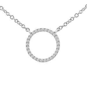 Diamond Circle Necklace White Gold