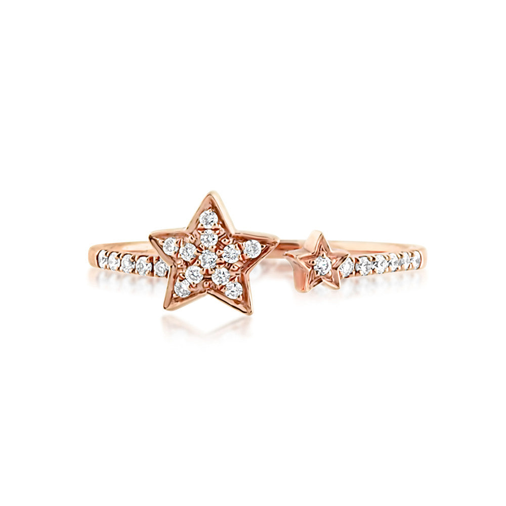 Diamond Star Ring Rose Gold