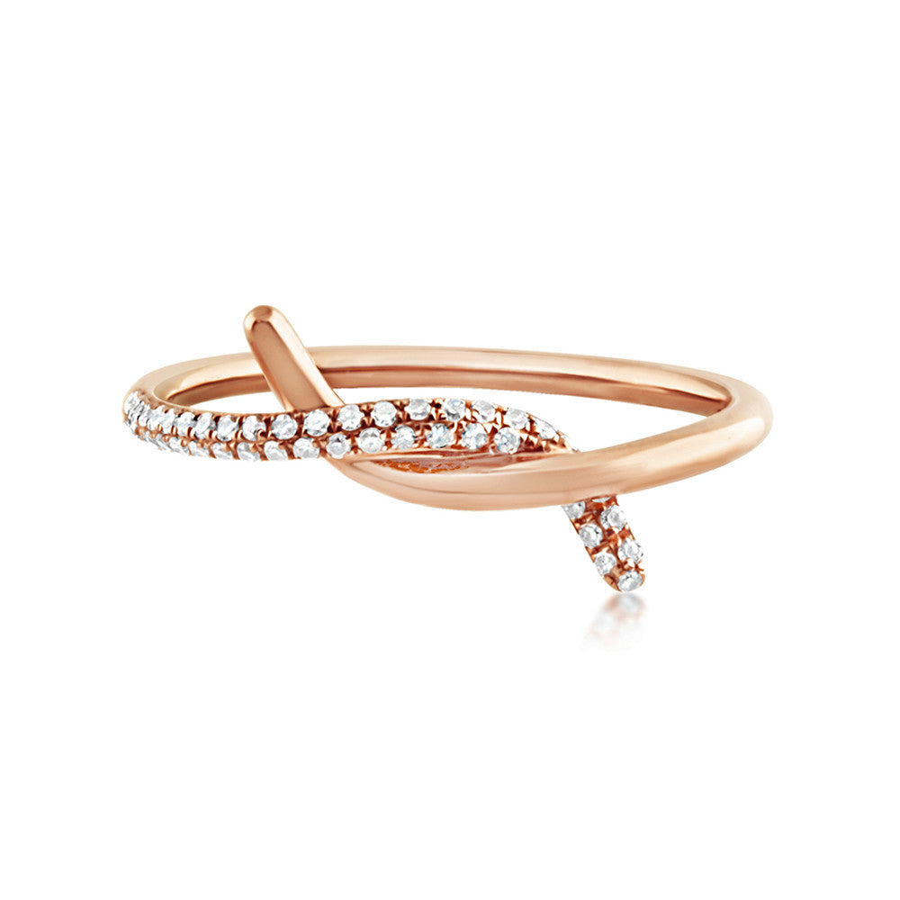 Diamond Knot Ring Rose Gold