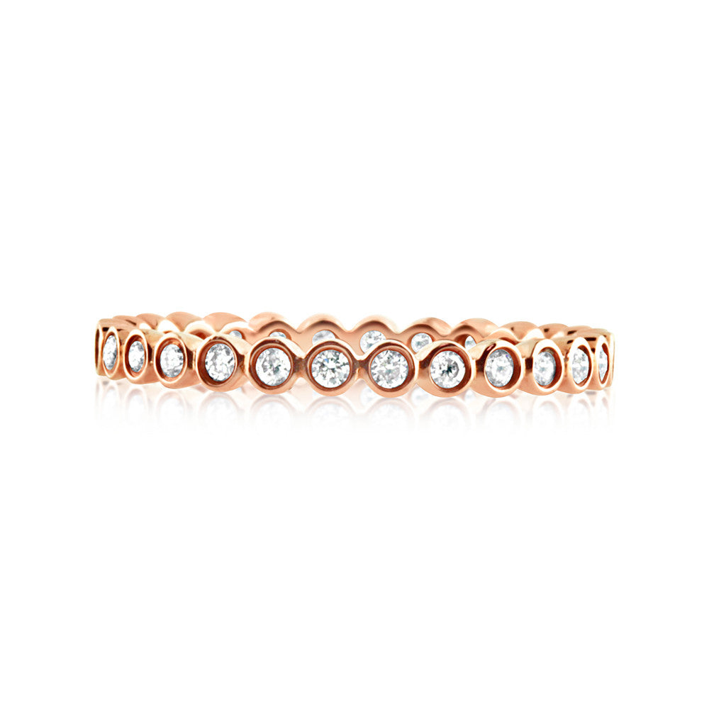 Diamond Round Eternity Ring Rose Gold