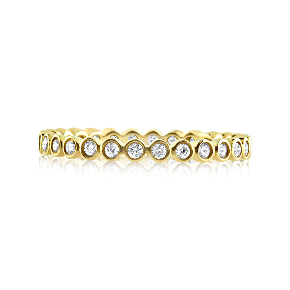 Diamond Round Eternity Ring Yellow Gold