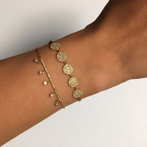 Five Diamond Bar Bracelet Yellow Gold