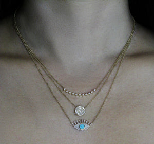 Eleven Diamond Segment Necklace Rose Gold
