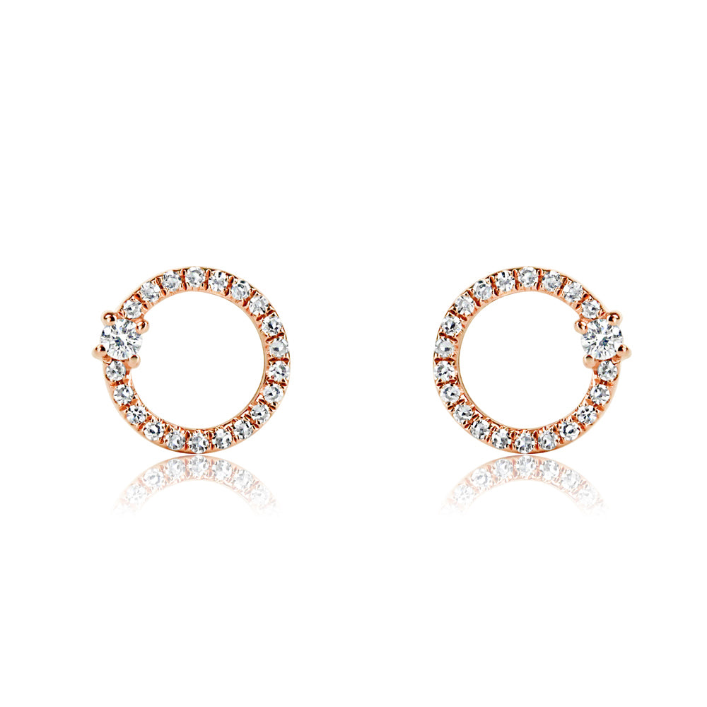 Diamond Orbit Earrings Rose Gold
