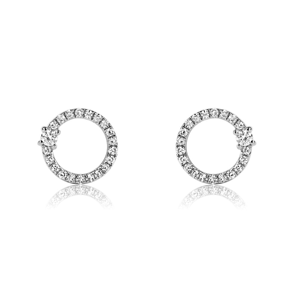 Diamond Orbit Earrings White Gold