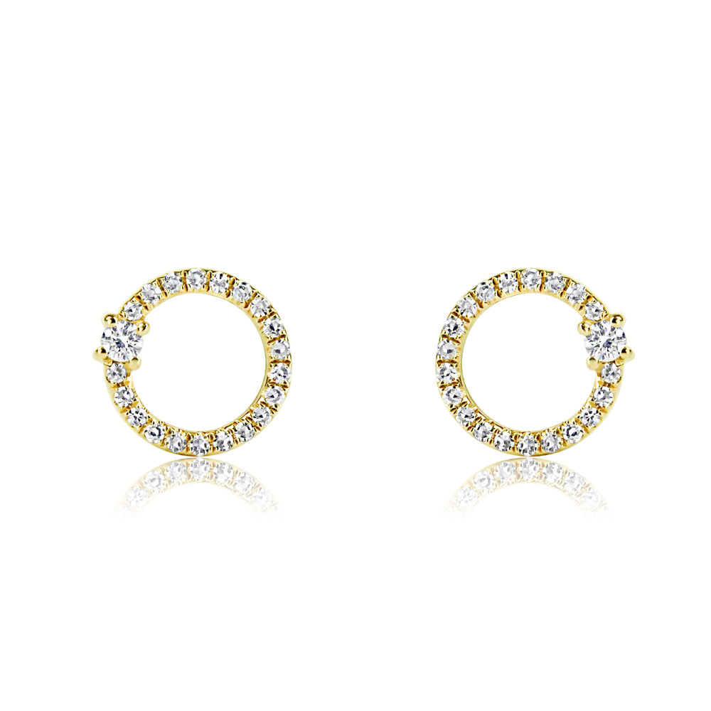 Diamond Orbit Earrings Yellow Gold