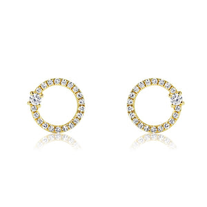 Diamond Orbit Earrings Yellow Gold